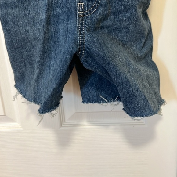 Womens GAP Denim Bib Overalls Jean Shorts Distressed - Cut - Small - Picture 3 of 5